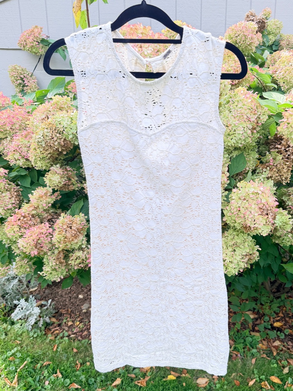 Poof! White Sleeveless Lace Mini Dress